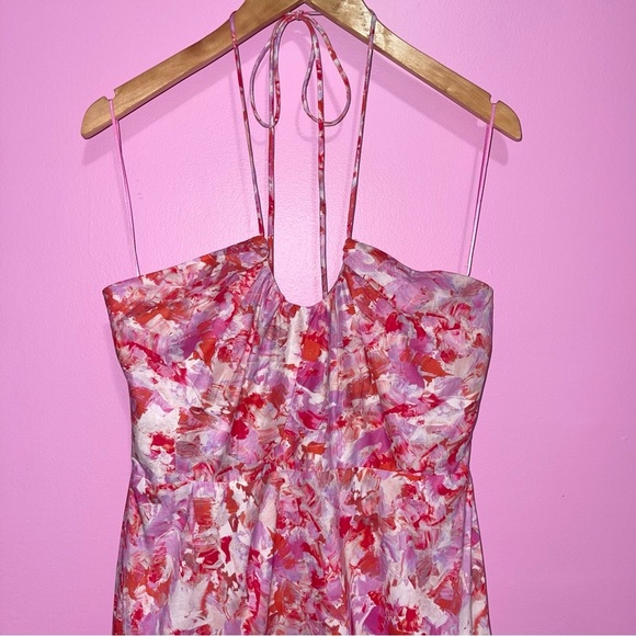 Tuckernuck Hyacinth House Dress Women's Medium Pink Red Floral‎ Tiered Midi - Picture 4 of 13